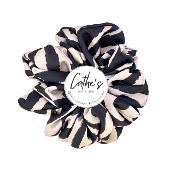 Satin Scrunchie  Multicoloured  Animal print Black and white