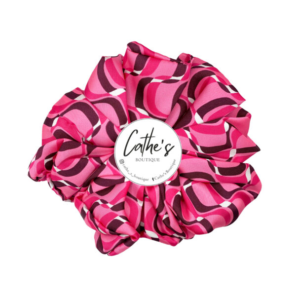 Satin Scrunchie  Multicoloured Fuchsia 70?s