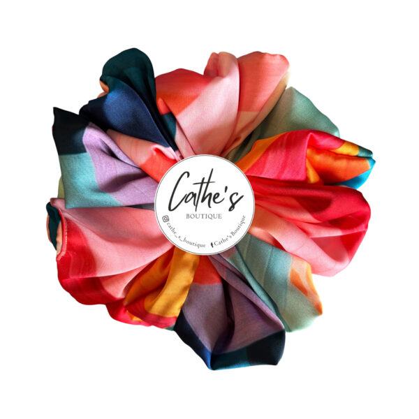 Satin Scrunchie Multicoloured Lines