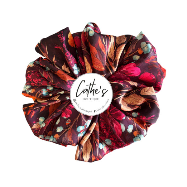Satin Scrunchie Multicoloured Purple Floral '26