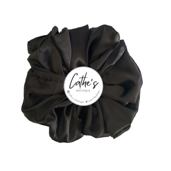 Satin Scrunchie Single coloured Black