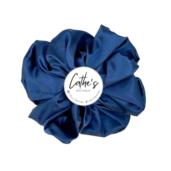 Satin Scrunchie  Single coloured Midnight Blue