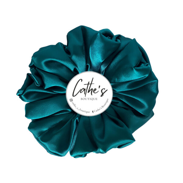 Satin Scrunchie  Single coloured Peacock Green