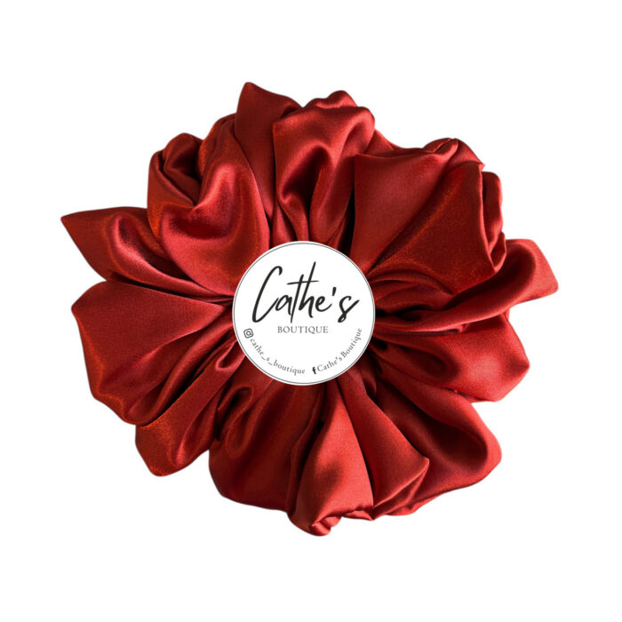 Satin Scrunchie Single coloured Red Brown