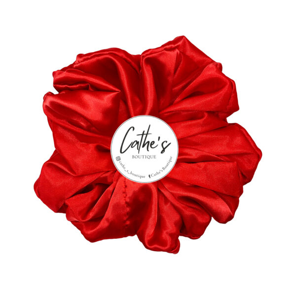 Satin Scrunchie  Single coloured Rose Red