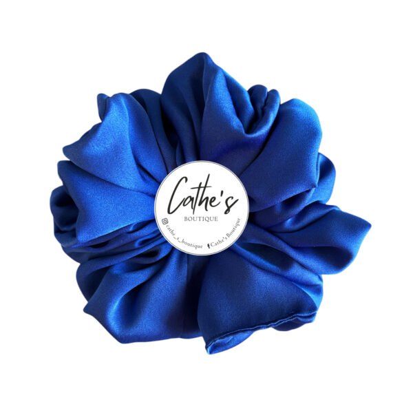 Satin Scrunchie Single coloured Royal Blue Matte