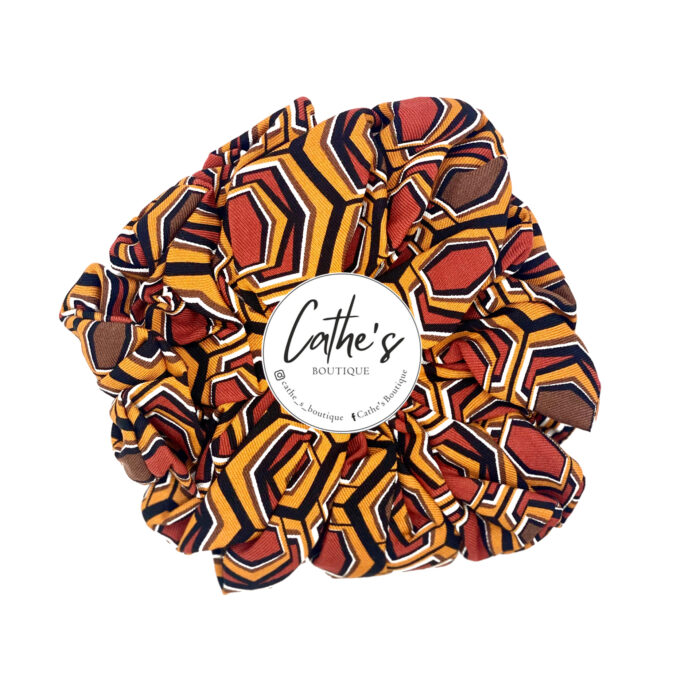Viscose Scrunchie Brown and Rust