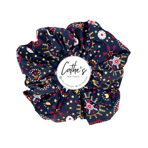 Cotton Scrunchie CHRISTMAS Midnight Blue