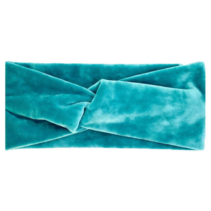 Velvet Headband Cyan Blue