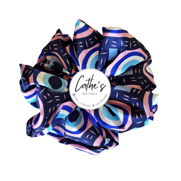 Satin Scrunchie Multicoloured Midnight Blue Evileye