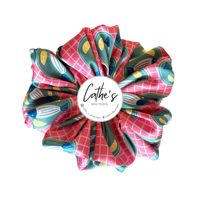 Satin Scrunchie Multicoloured Fish in the Dish